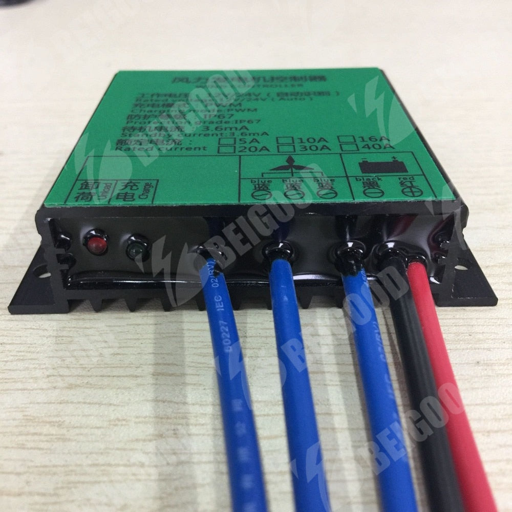 20A 30A 40A Wind Turbine Charge Controller 12V 24V AUTO 48V Water Proof Regulator For 100W-1000W Small Windmill Generator