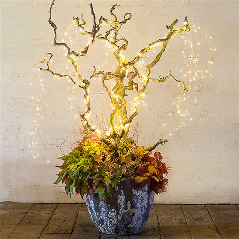 Outdoors Solar Copper String Light 200LED 2M Solar Lamp Waterproof for Gardens Fairy Garland Wedding Party Christmas Tree Homes