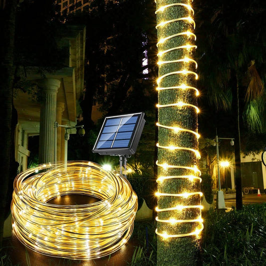 300LED Solar Rope Strip Light Outdoor Waterproof Fairy Light Strings Christmas Decor for Garden Lawn Tree Yard Fence Pathway