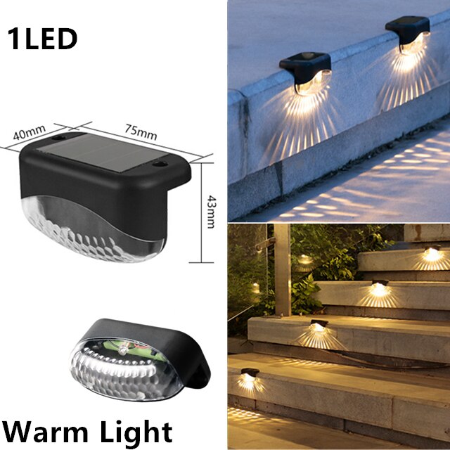 LED Solar Stair Light Waterproof Outdoor Garden Solar Lights Terrace Guardrail Step Light Landscape Lamp Garden Accessories