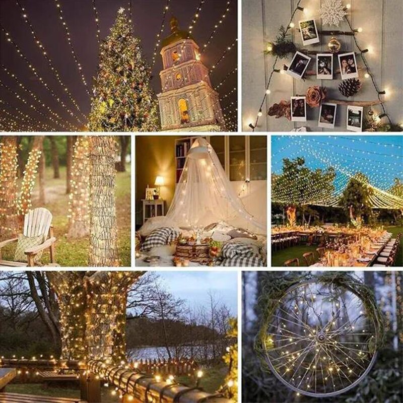 Solar String Light Fairy Garden Waterproof Outdoor Lamp 6V Garland For Christmas Xmas Holiday Party Home Decoration