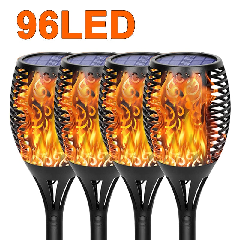 Luci a torcia a LED solari Fiamme tremolanti Illuminazione per decorazioni di paesaggi solari per esterni Luci di percorso impermeabili per unità da giardino