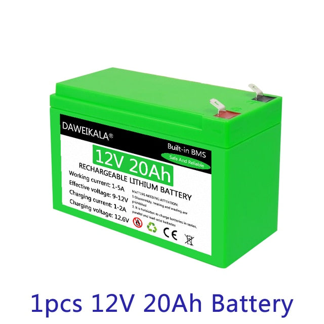 Nouvelle batterie au lithium rechargeable extérieure, batterie solaire, éclairage électrique, batterie au lithium 18650, 12V, 18650 + sans fret