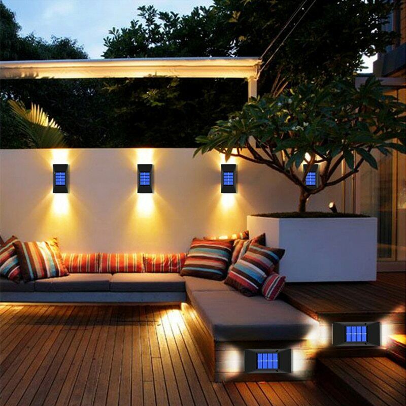 LED Solar Wall Light Outdoor Waterproof Solar Lamp Fence Deck Garden Patio Pathway Stair Street Landscape Balcony Decoration