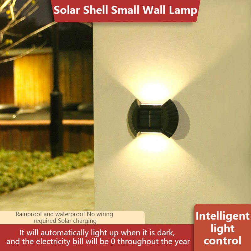 Solar Shell Small Wall Lamp Rainproof and waterproof No wiring Intelligent required Solar