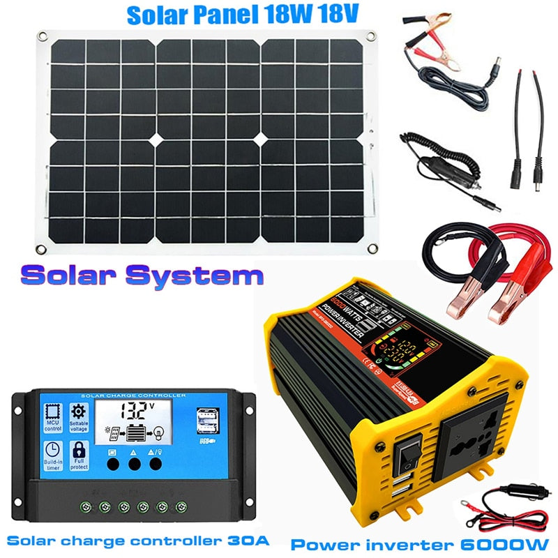 12V to 110V/220V Solar Panel, Solar Panel 18W 18V Solar System O 7 3 Doone Solar