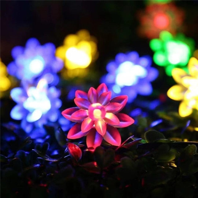 10M/7M Solar String Christmas Lights Outdoor 100/50/20LED 8Mode Waterproof Flower Garden Blossom Lighting Party Home Decoration