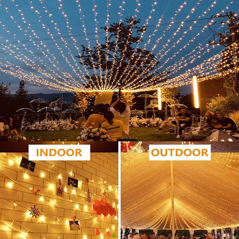 5M-100M Garland LED String Light Christmas Fairy Lights Outdoor for Tree Garden Street Wedding Party Patio New Year Decoration