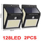 Solar sensor wall light 1 95mm 128LED 2PCS 2