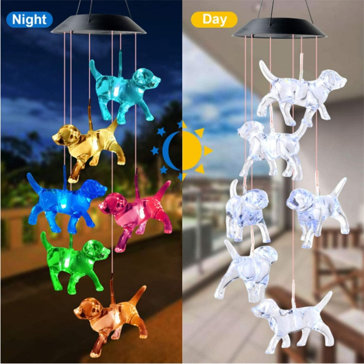 New Solar Power Wind Bells Chime Crystal Ball Hummingbird Butterfly Dragonfly Waterproof Outdoor Light for Patio Yard Garde