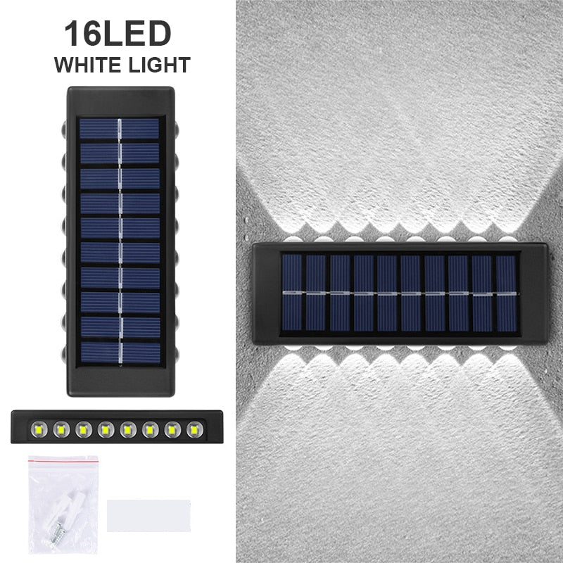 LED Solar Wall Lamp Outdoor Wall Light Ip65 Waterproof Garden Decoration Balcony Yard Street Decor Lamps Outside Sunlights