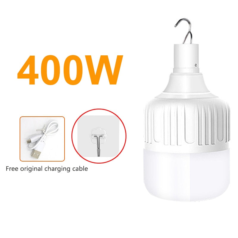 USB wiederaufladbare LED-Notbeleuchtung für Haus und Außenbereich, tragbare Laternen, 100 W, Notfalllampe, Glühlampe, Batterie, Laterne, Grill, Camping, Licht