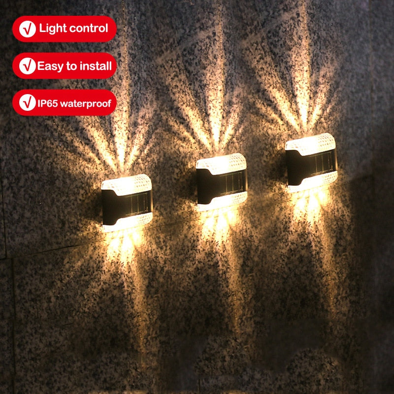Led luz solar luz solar lâmpada de parede jardim ao ar livre pátio varanda varanda decorações de estufa luzes impermeáveis decoração de casa e jardim
