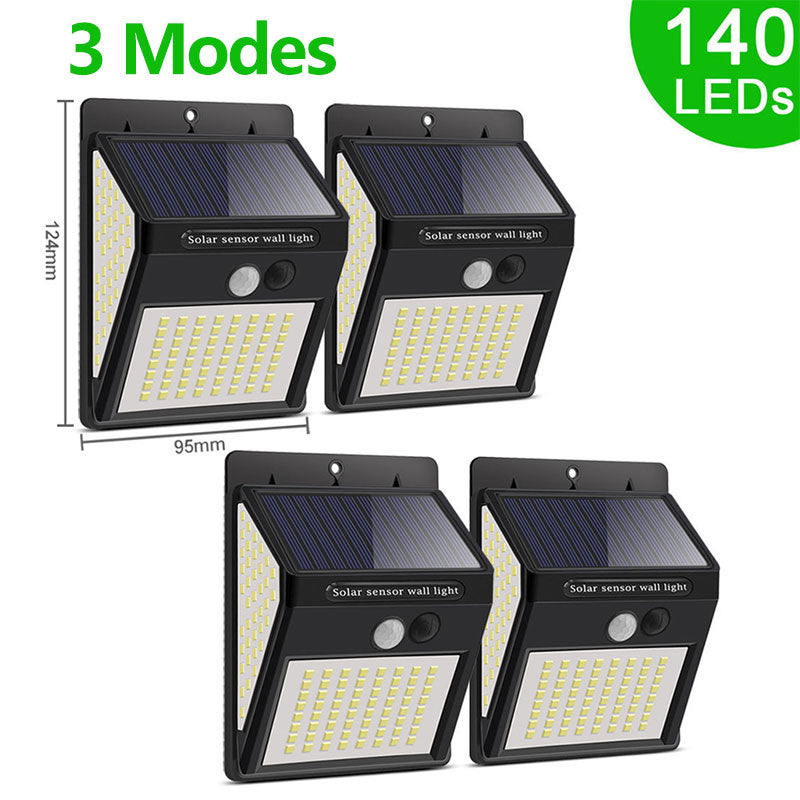 3 Modes 140 LEDs Solar sens Wrnnent Sold