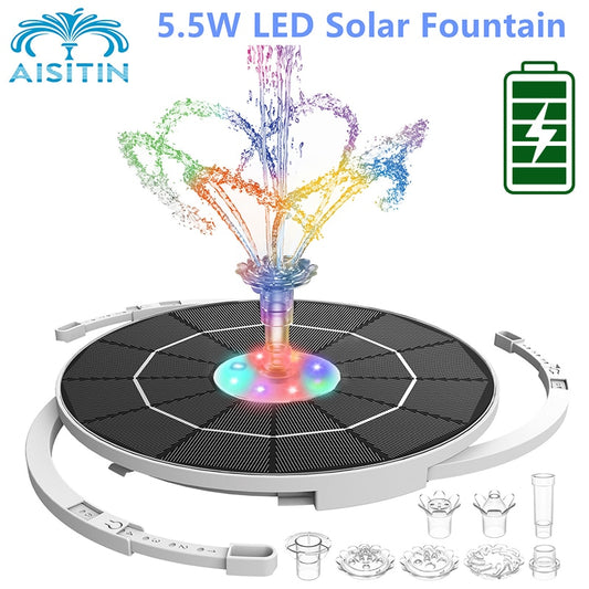 AISITIN LED Solar Fountain 5.5