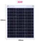 30W Solar Panel 5V Polysilicon Flexible Portable Outdoor Waterproof Solar Cell Car Ship Camping Hiking Travel Cell Phone Charger