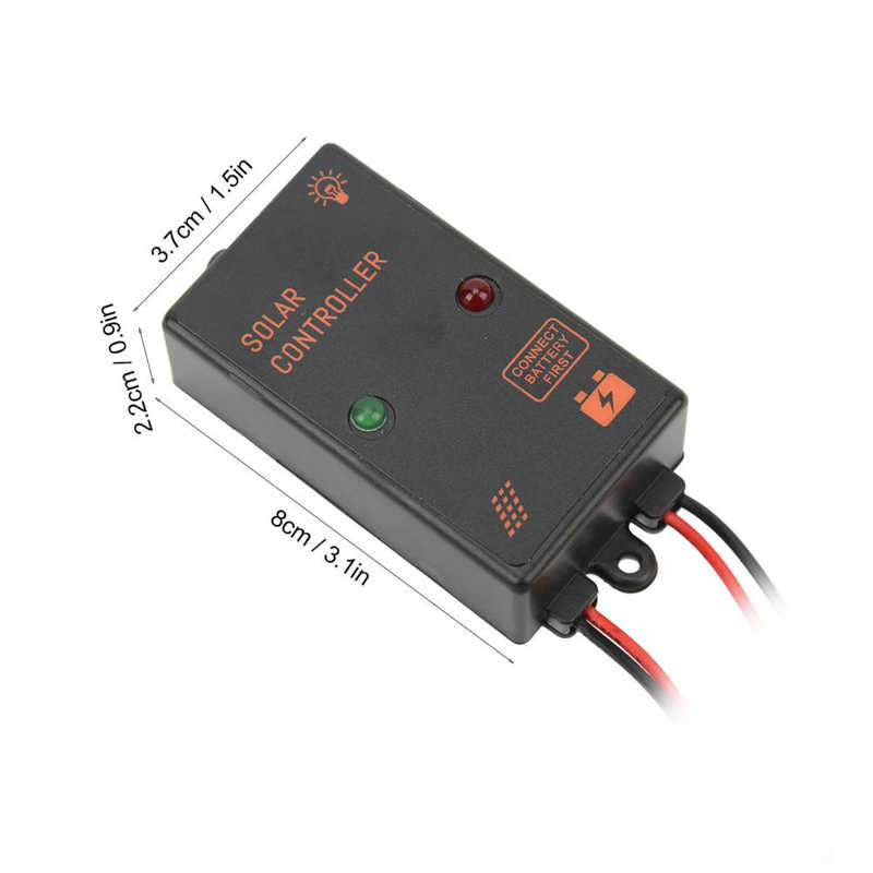 Solar Panel Controller IP67 Waterproof Controller 24H Work PWM Charge Controller 5A 6V 12V Solar Auto Adjustment