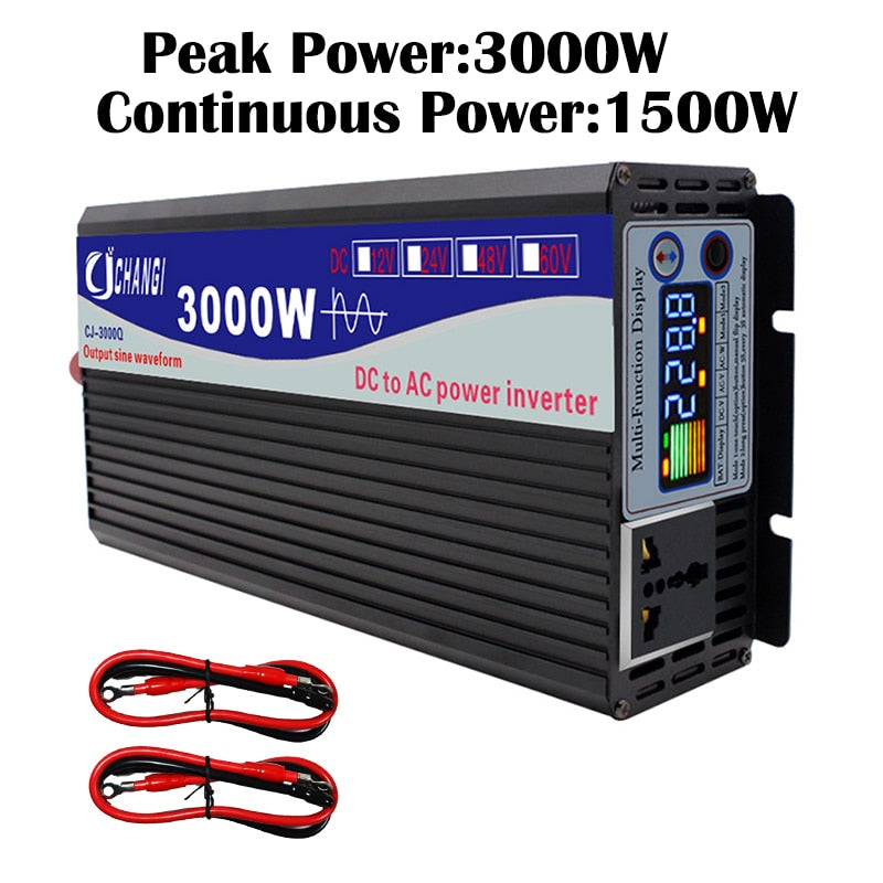 Pure Sine Wave Inverter 12v 220v 3000W 4000W Power 12V 24V To AC 110V 220V 50/60HZ Converter Solar Car Inverters Multi-Function