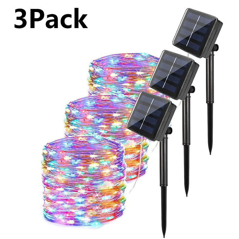 4 Pack Led Solar Fairy Light Outdoor 22/32M Festoon Led Waterproof Garland String Lights Christmas Party Garden Solar Lamp Decor