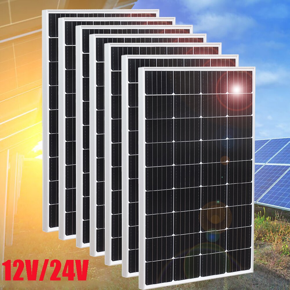 1500w 1000w 800w 600w 400w 200w glass solar panel aluminum frame 12v battery charger photovoltaic panel for home car boat camper