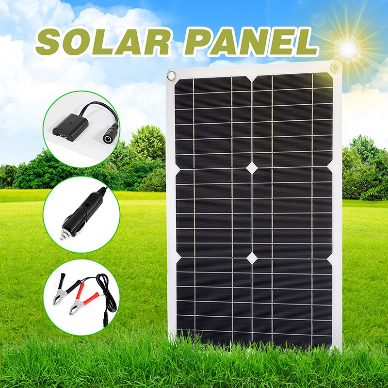 Kit de panneau solaire professionnel 100W 12V Port USB simple/double Module monocristallin hors réseau avec contrôleur de Charge solaire 30A