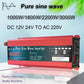 Universal Inverter 12V To 220V 3000W 2200W DC To AC Voltage Converter Solar Inverter LED Display Pure Sine Wave Inverter