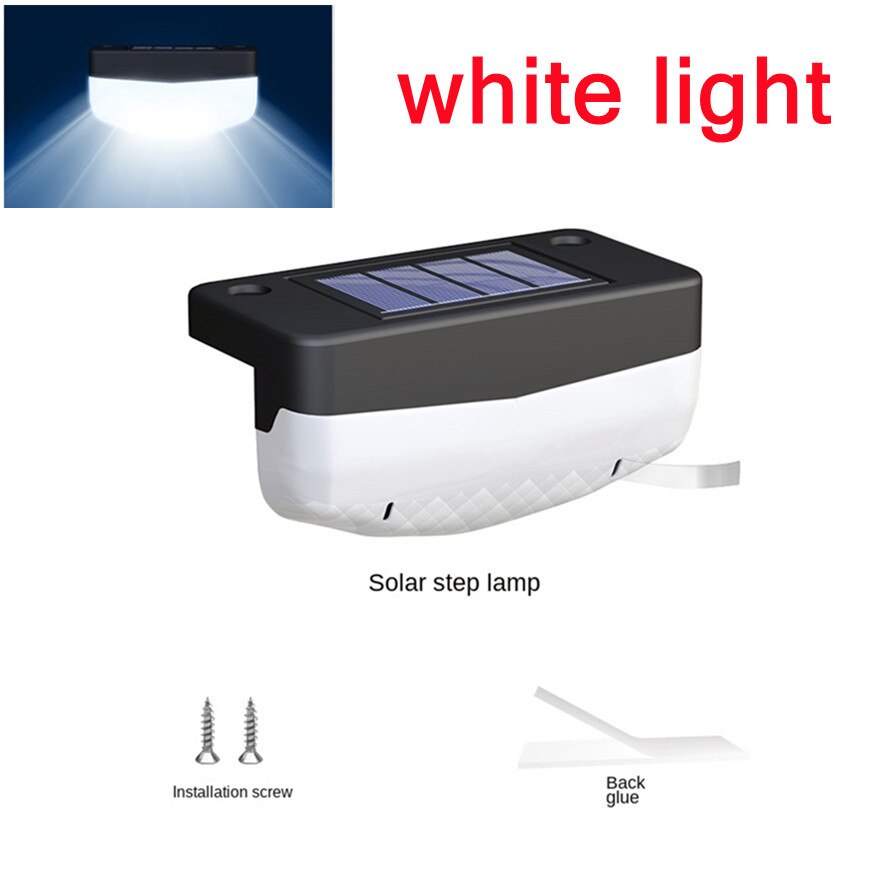 Luz LED Solar para escalera, resistente al agua, para exteriores, jardín, paso, patio, terraza, barandilla, luz de paso, luz de paisaje, IP65, resistente al agua