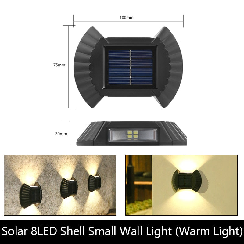 Solar 8LED Shell Small Wall Light (Warm Light) 10O