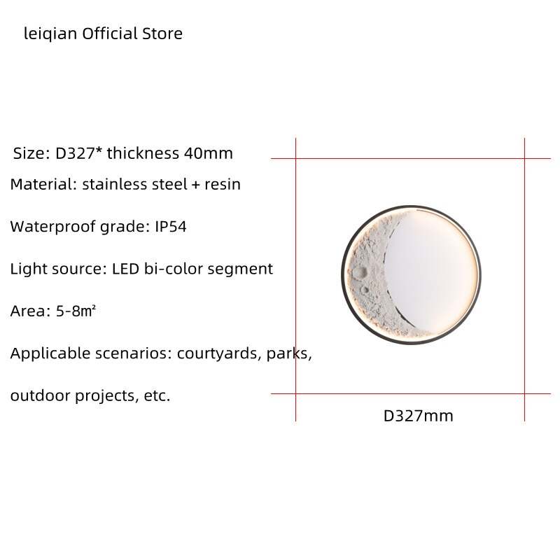 Outdoor LED Wall Light Waterproof IP54 Indoor and Outdoor Terrace Garden Landscape Exterior Wall Moon Ball Courtyard Balcony Cre