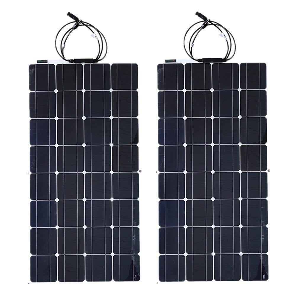 Painel solar 300 W 400 W 200 W 100 W Etfe Painéis solares flexíveis Célula solar monocristalina 12 V/24 V Carregador de bateria 1000 W Kits de sistema