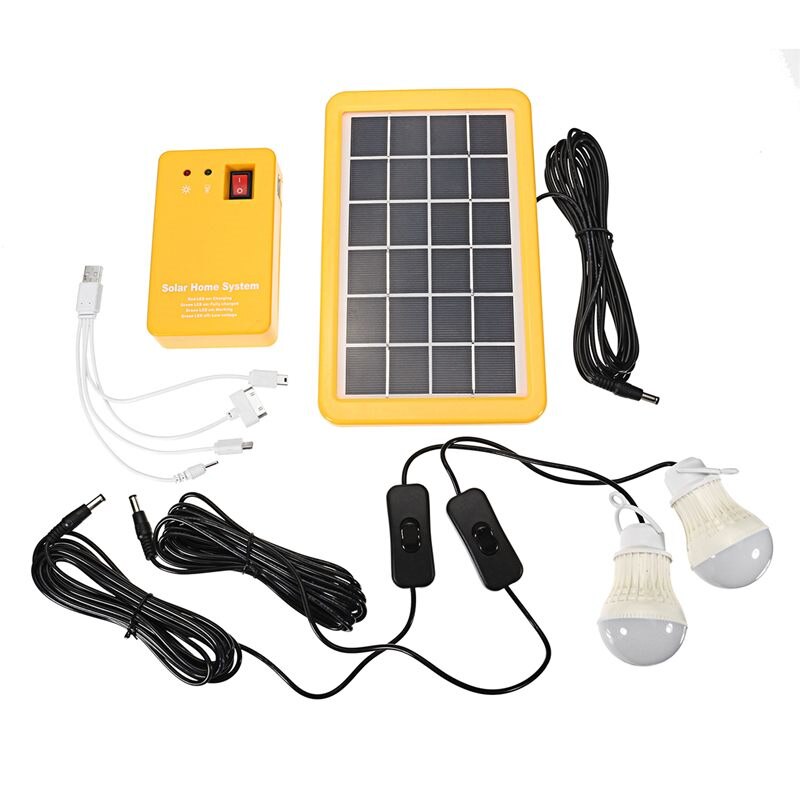 Kit generatore di pannelli solari al litio a luce solare Piccolo sistema domestico 3 lampadine a LED Evidenziare la luce a risparmio energetico Illuminazione solare