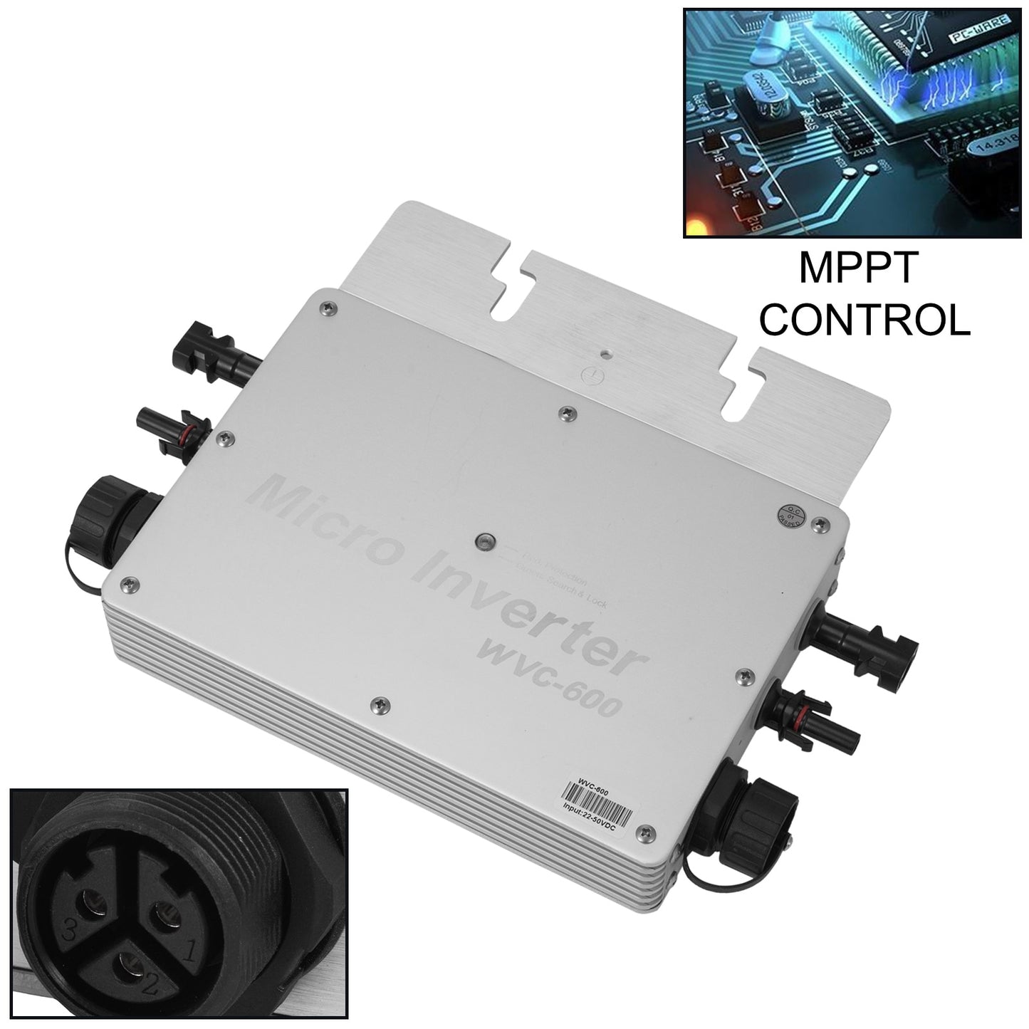 VEVOR 600W 1200W Solar Grid Tie Micro Inverter MPPT DC 22-50V to AC 220V/110V Waterproof IP65 Converter for Household Appliances