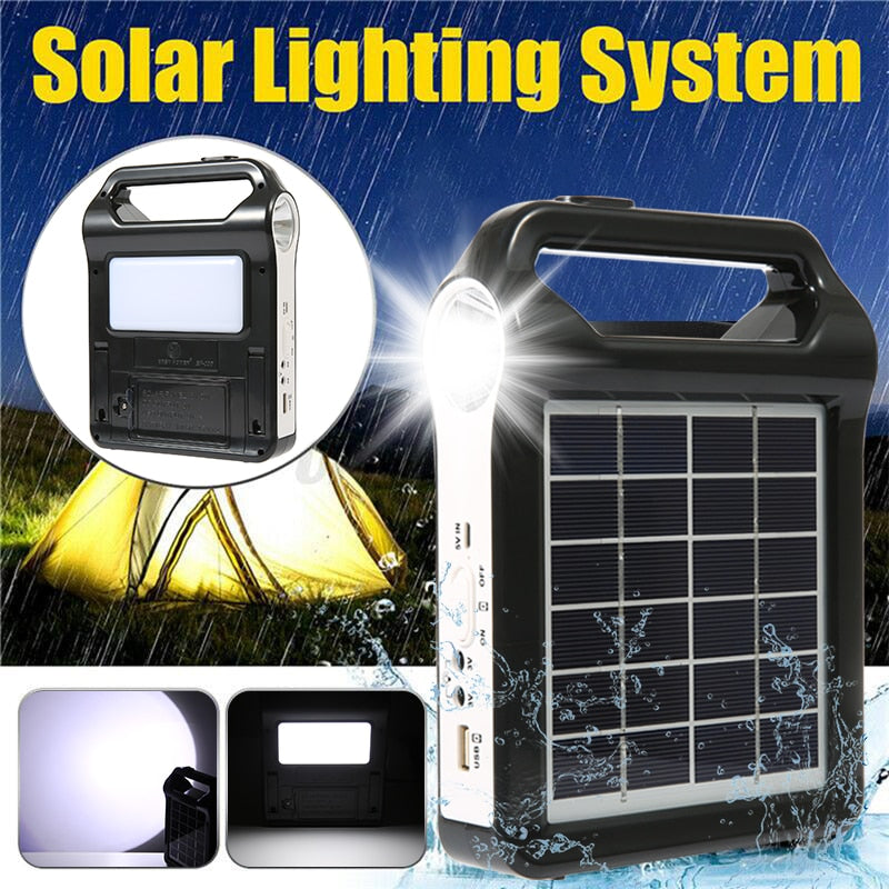 Caricatore USB del sistema di accumulo di energia del pannello solare ricaricabile portatile 6V con illuminazione della lampada Kit sistema di energia solare domestica