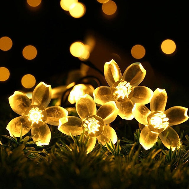 10M/7M Solar String Christmas Lights Outdoor 100/50/20LED 8Mode Waterproof Flower Garden Blossom Lighting Party Home Decoration