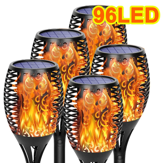 Solar LED Torch Lights Flickering Flames Outdoor Solar Landscape Decor Lighting Waterproof Pathway Lights for Garden Patio Drive