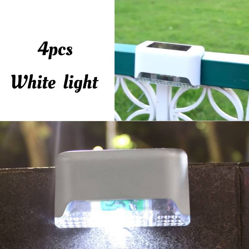Lampada solare a LED Percorso Scale Luci da giardino per esterni Impermeabile Energia solare Balcone Decorazione luminosa per recinzione per scale del patio di Natale