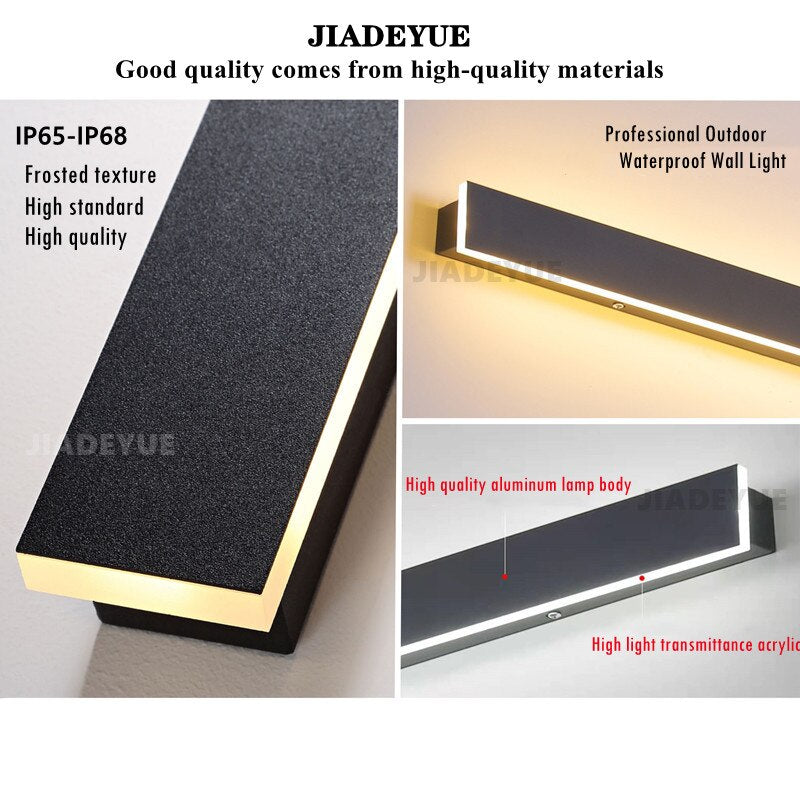 Lampada da parete lunga a LED impermeabile ip65 illuminazione esterna giardino casa di campagna balcone luce parete interna camera da letto luce soggiorno