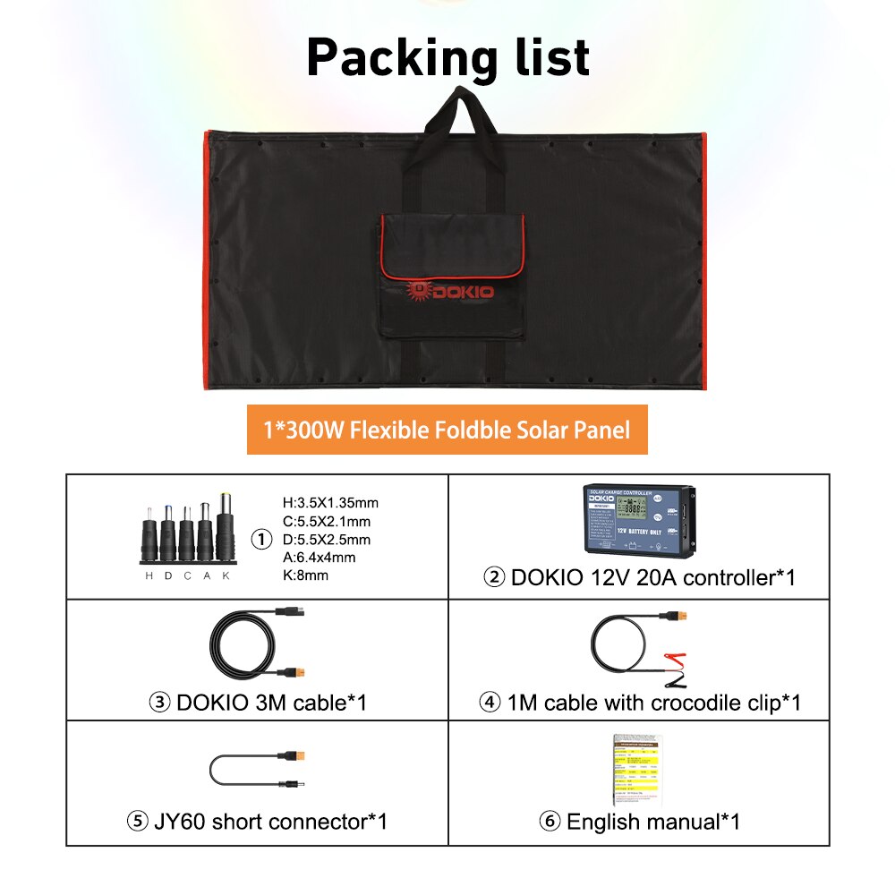Packing list 2 BOKiO 1*300W Flexible Fold