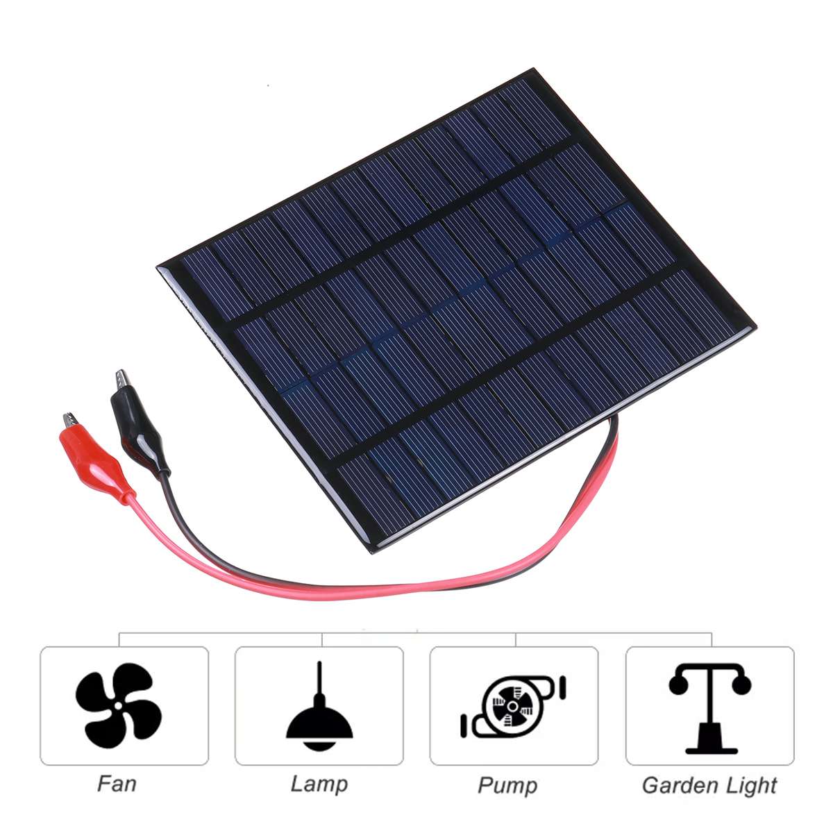 20W Solar Panel 12V Polycrystalline Silicon Solar Cell DIY Cable Waterproof Outdoor Rechargeable Power System For Outdoor Campin