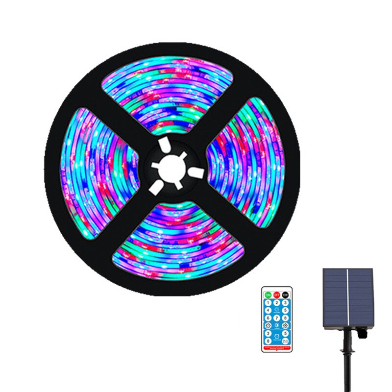 Solar Power LED Strip Lights with Remote Control RGB Led Lights Waterproof 2835 Tape Diode Room TV Desktop Screen BackLight Deco