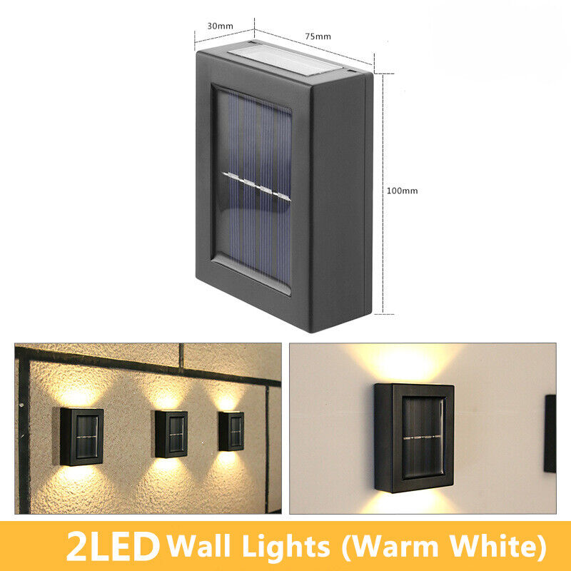 LED Solar Wall Light Outdoor Waterproof Solar Lamp Fence Deck Garden Patio Pathway Stair Street Landscape Balcony Decoration