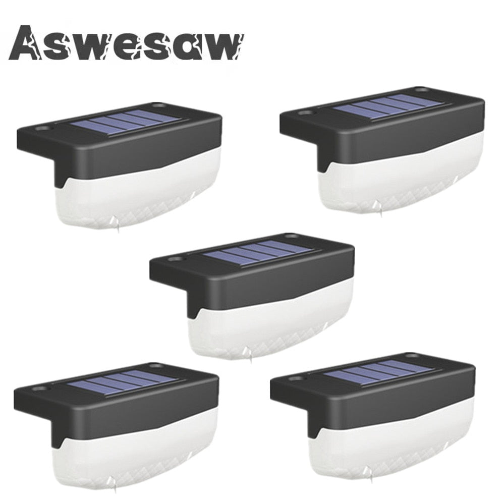 Luz LED Solar para escalera, resistente al agua, para exteriores, jardín, paso, patio, terraza, barandilla, luz de paso, luz de paisaje, IP65, resistente al agua