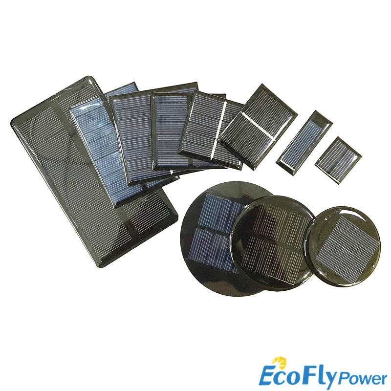 Atacado Mini Painel Solar 4V 5.5V 5V 6V 7V 10V 12V 50mA 60mA 100mA 150mA 200mA 500mA Mono/poli