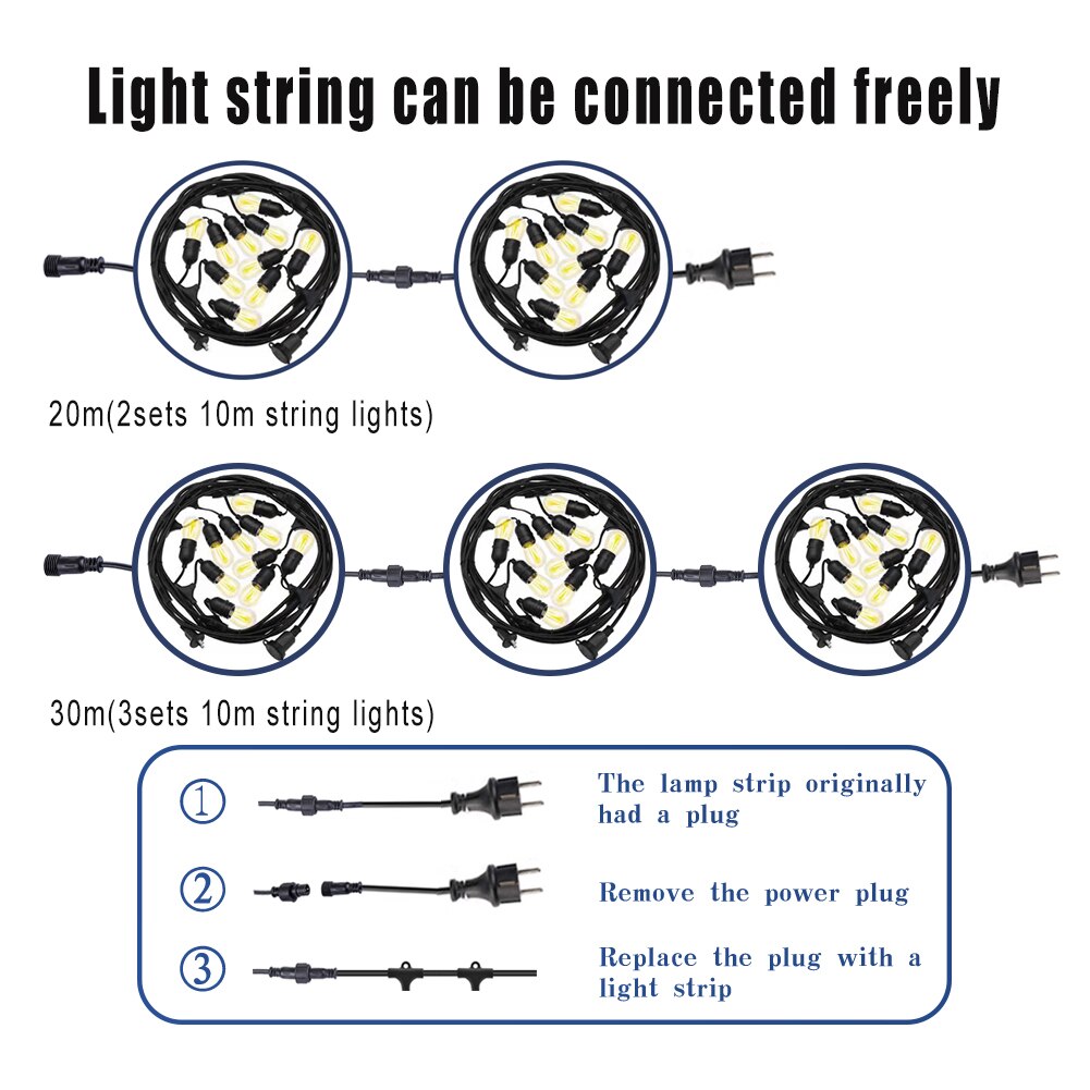 light string can be connected freely 20m(2sets 1O