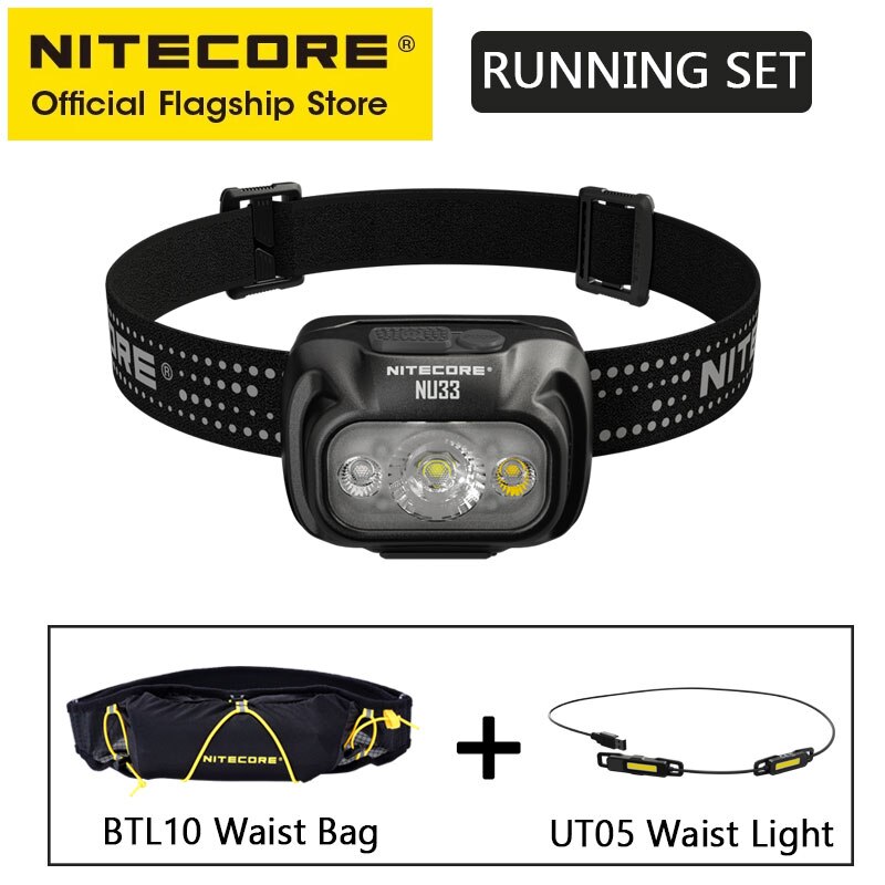 NITECORE NU33 wiederaufladbare USB-C-Stirnlampe, LED, dreifacher Ausgang, 700 Lumen, eingebauter 2000-mAh-Akku für Camping, Arbeit, Licht, Angeln