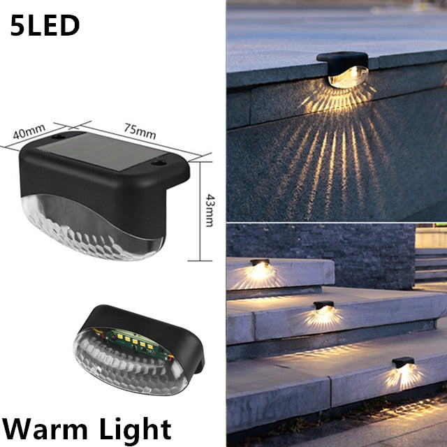 LED solaire escalier lumière étanche extérieur jardin lumières solaires terrasse garde-corps étape lumière paysage lampe accessoires de jardin