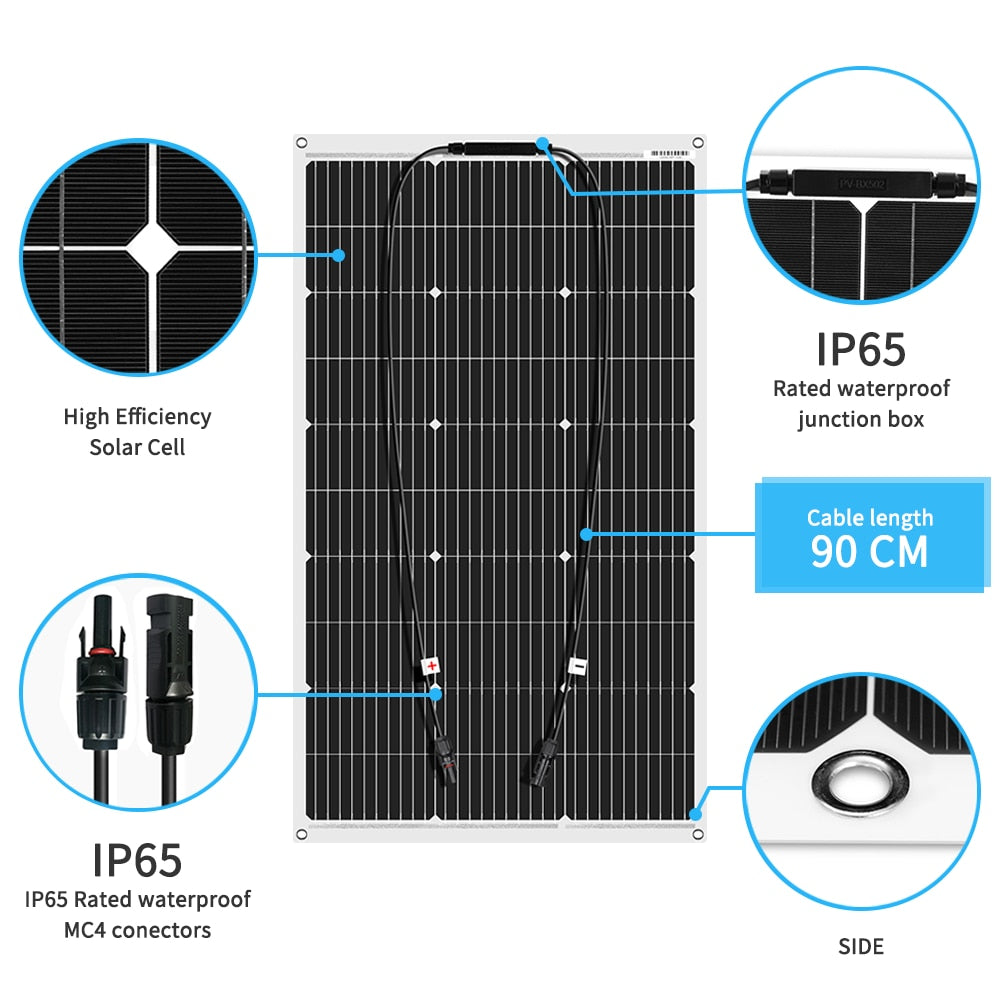 IP65 Rated waterproof High Efficiency junction box Solar Cell Cable length 90