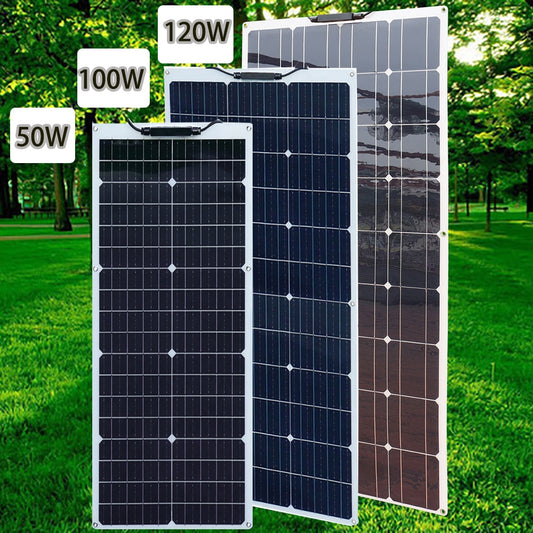 12v solar panels 50w 100w 120w solar system balcony photovoltaic panel for home car boat camper 12v battery charger waterproof