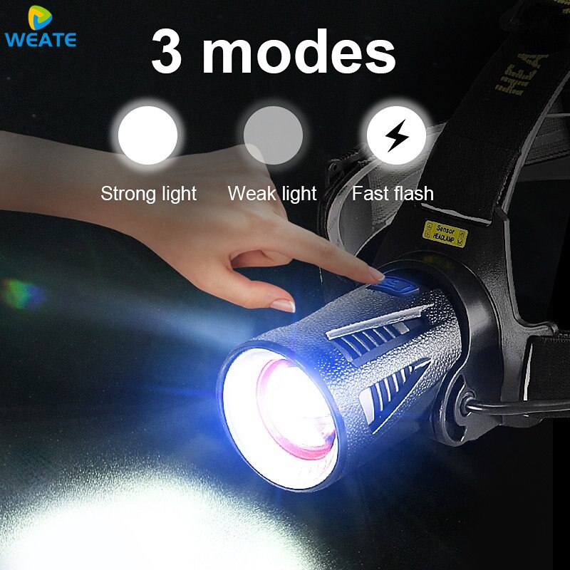 XHP360 faro da pesca ad alta potenza faro a luce ricaricabile faro da campeggio escursionismo torce a led può essere utilizzato come power bank