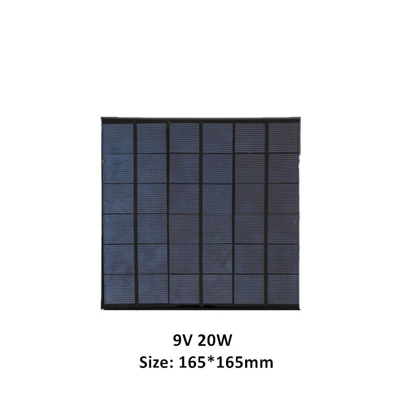 6V 9V 18V Mini Solar Panel 10W 20W 30W Portable Waterproof Solar Cell Solar System for Battery Cell Phone Chargers for Camping